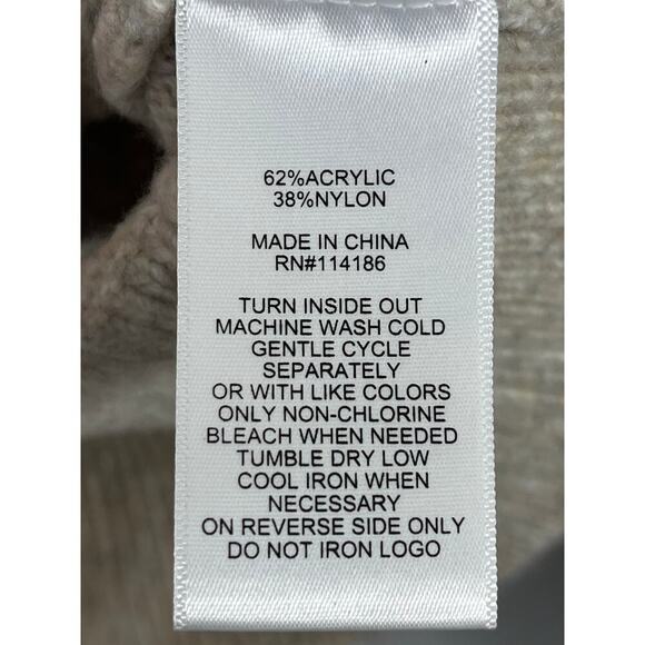 FRYE And CO Women Chunky Knit Sweater Long Sleeve Gray Sz M V Neck Pullover Boho - Picture 8 of 10